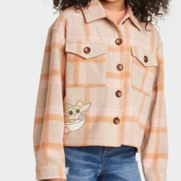 Star Wars, The Mandalorian: "Grogu" Wool Coat, Size Girls SZ S,Color Brown - Picture 2 of 7